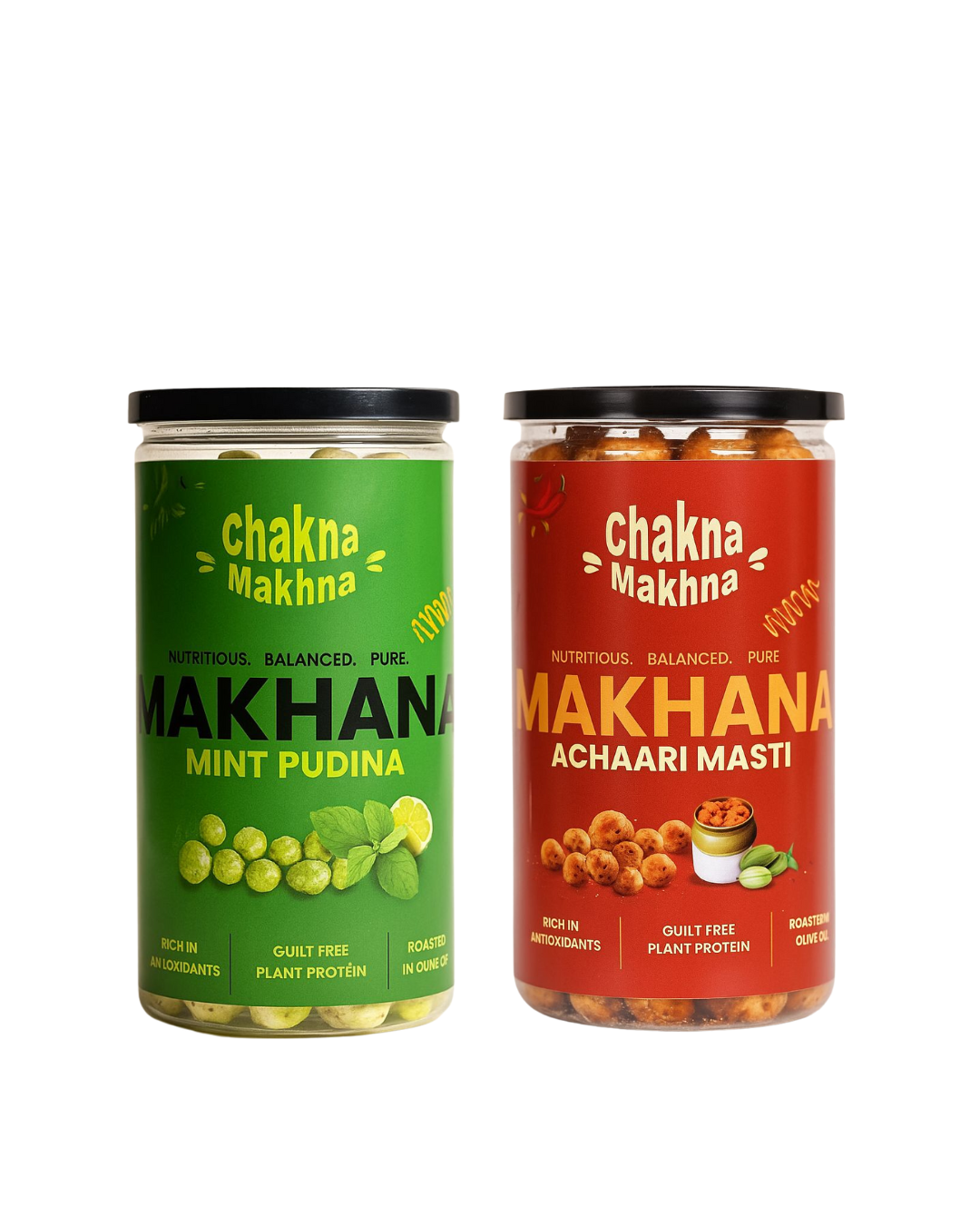 CHAKNA MAKHNA - Combo of 2 - Mint Pudina & Achaari Masti Makhana - 160g