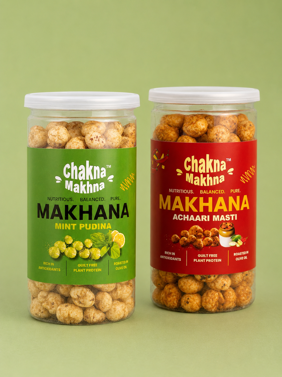 CHAKNA MAKHNA - Combo of 2 - Mint Pudina & Achaari Masti Makhana - 160g