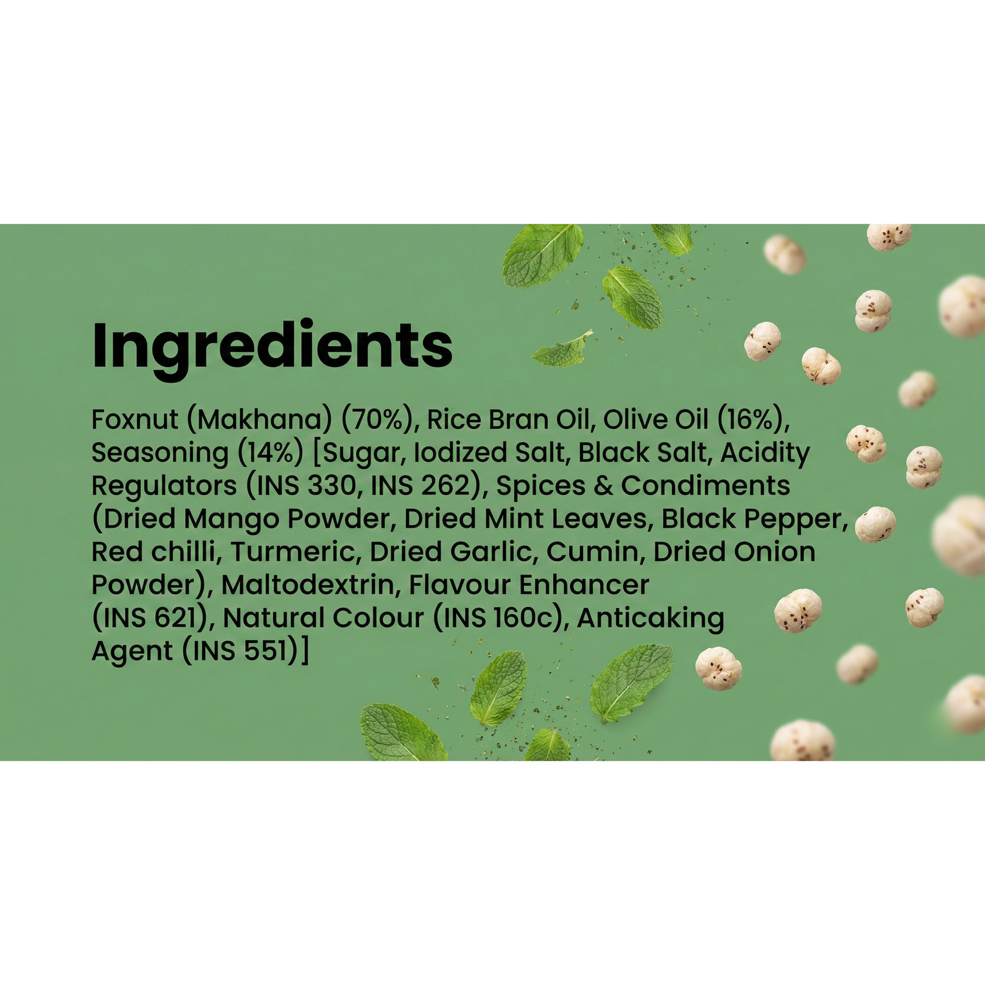 Mint Pudina makhana snack — healthy fox nuts by Chakna Makhna India