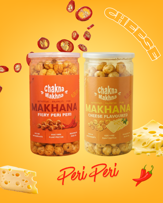 CHAKNA MAKHNA - Combo of 2 - Cheese  & Peri Peri Makhana - 160g