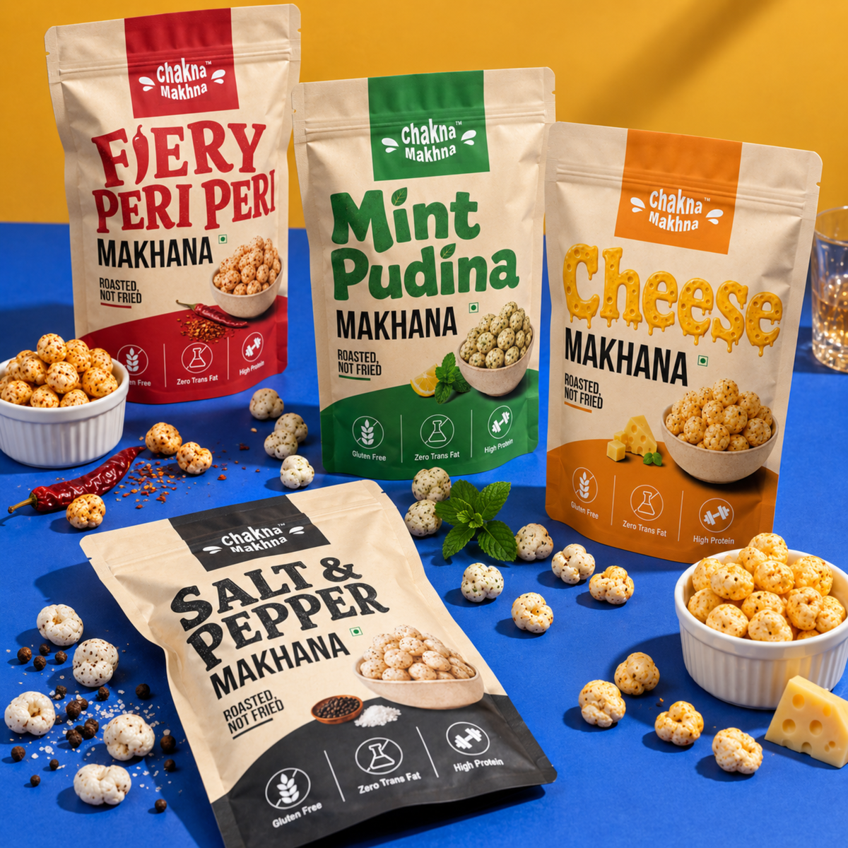 Chakna Makhna Combo of 4 Stand-Up Packs - 55gs each