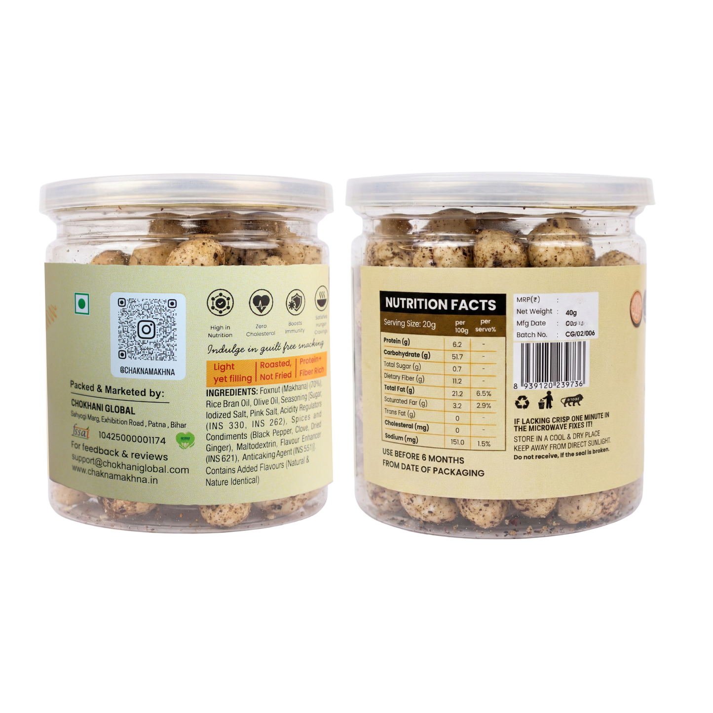 CHAKNA MAKHNA Salt & Pepper Makhana - 40g
