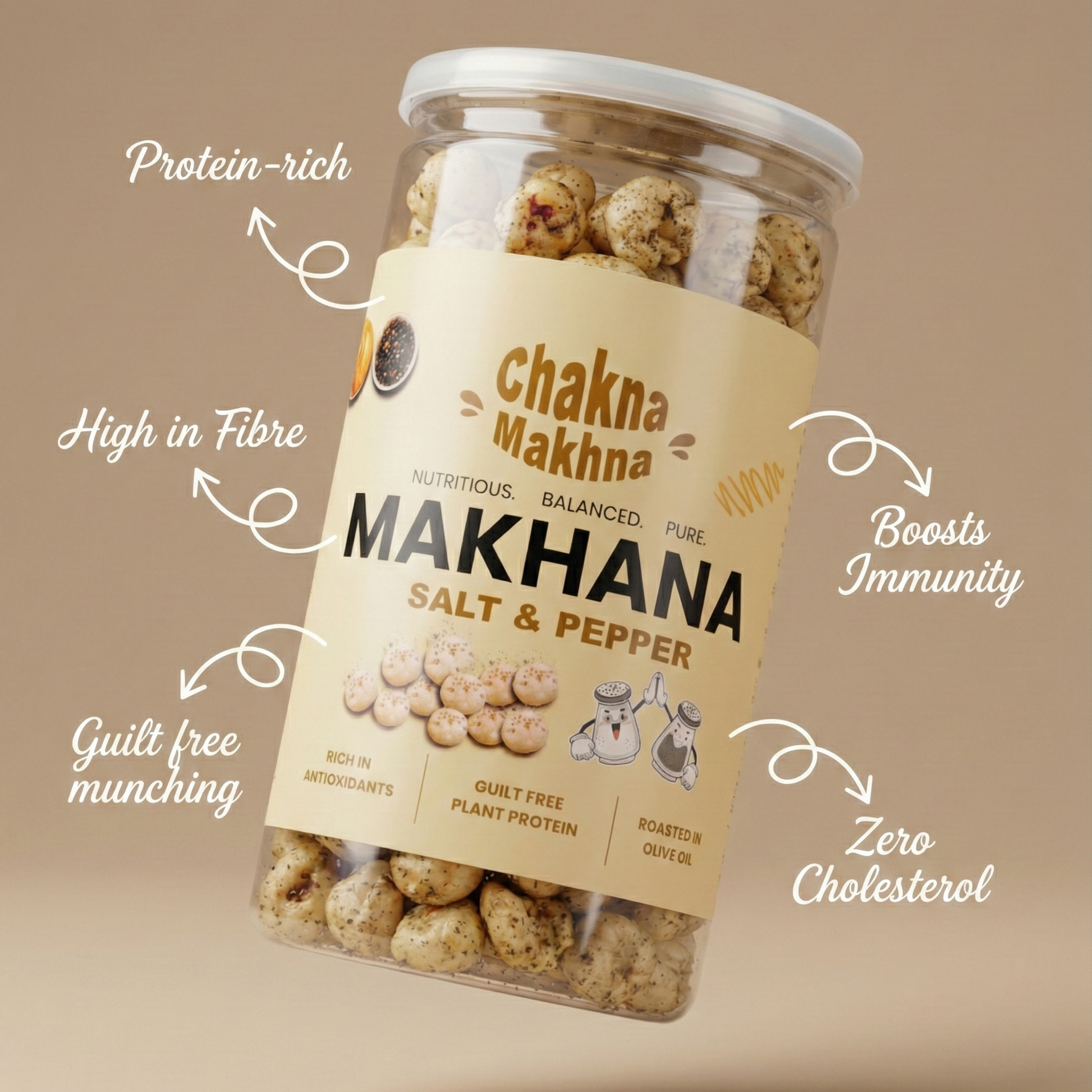 Salt & Pepper makhana snack — healthy fox nuts by Chakna Makhna India