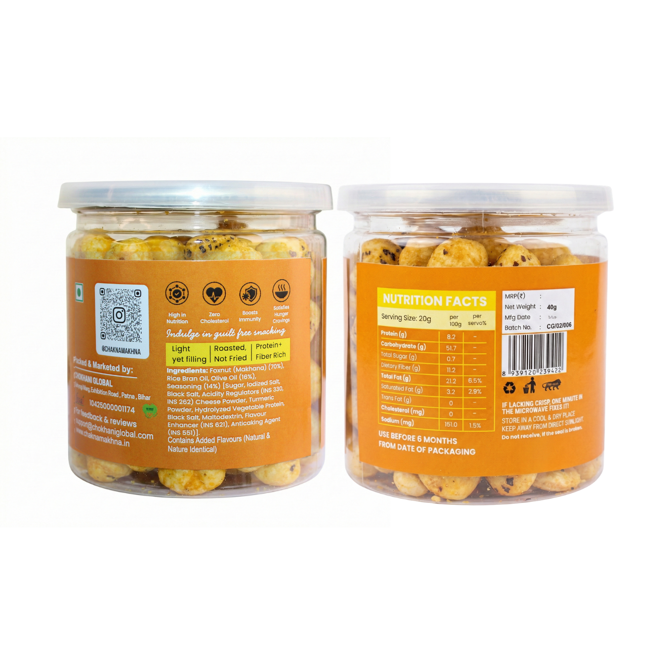 CHAKNA MAKHNA Cheese Flavoured Makhana - 40g