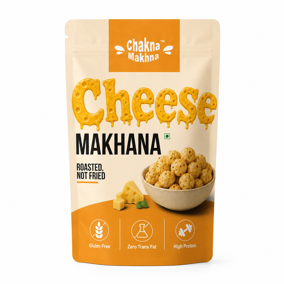CHAKNA MAKHNA Cheese Flavoured Makhana - 55gs - Stand Up Pack
