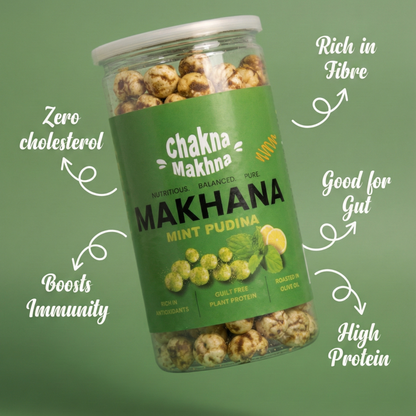 Mint Pudina makhana snack — healthy fox nuts by Chakna Makhna India