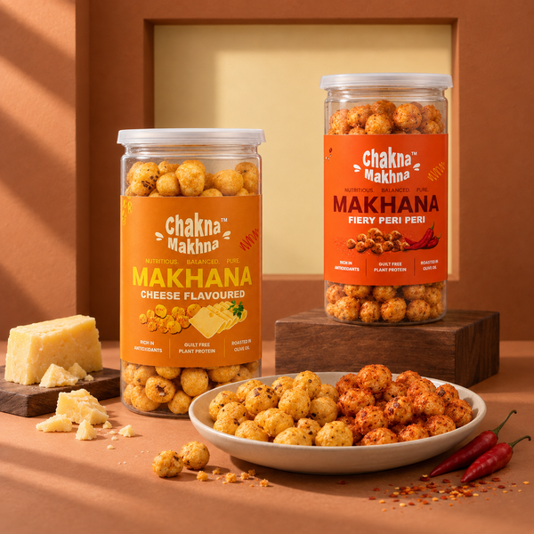CHAKNA MAKHNA - Combo of 2 - Cheese  & Peri Peri Makhana - 160g
