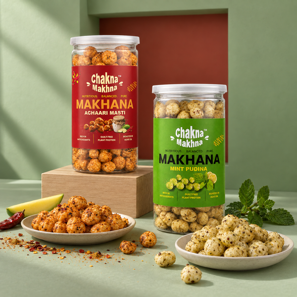 CHAKNA MAKHNA - Combo of 2 - Mint Pudina & Achaari Masti Makhana - 160g