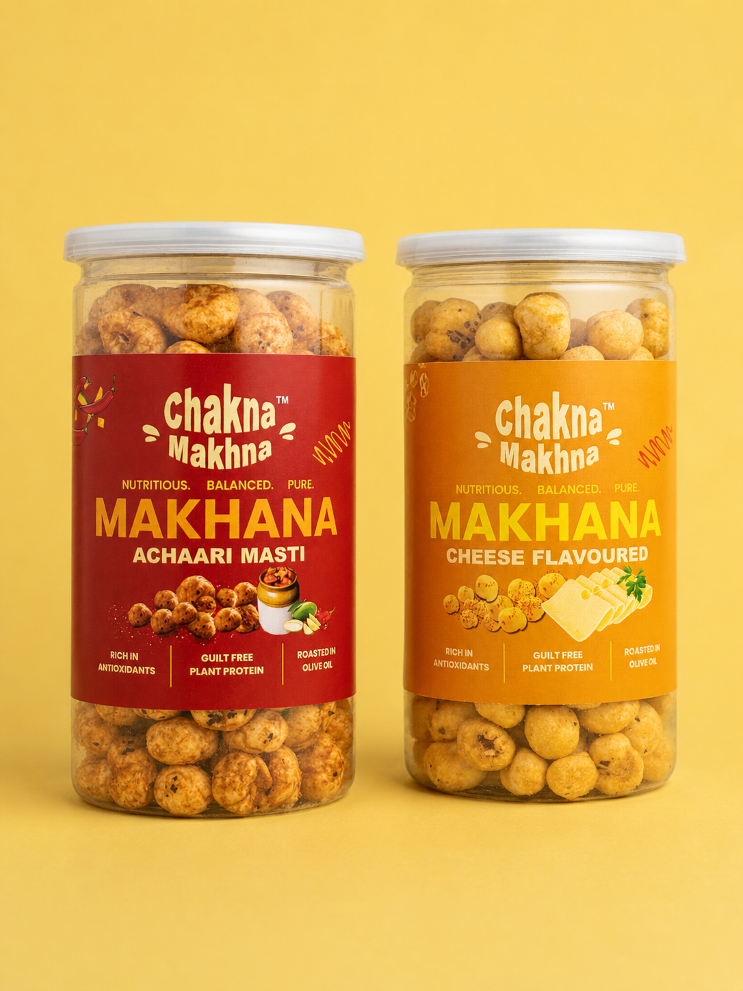 CHAKNA MAKHNA - Combo of 2 - Cheese & Achaari Masti Makhana - 160g