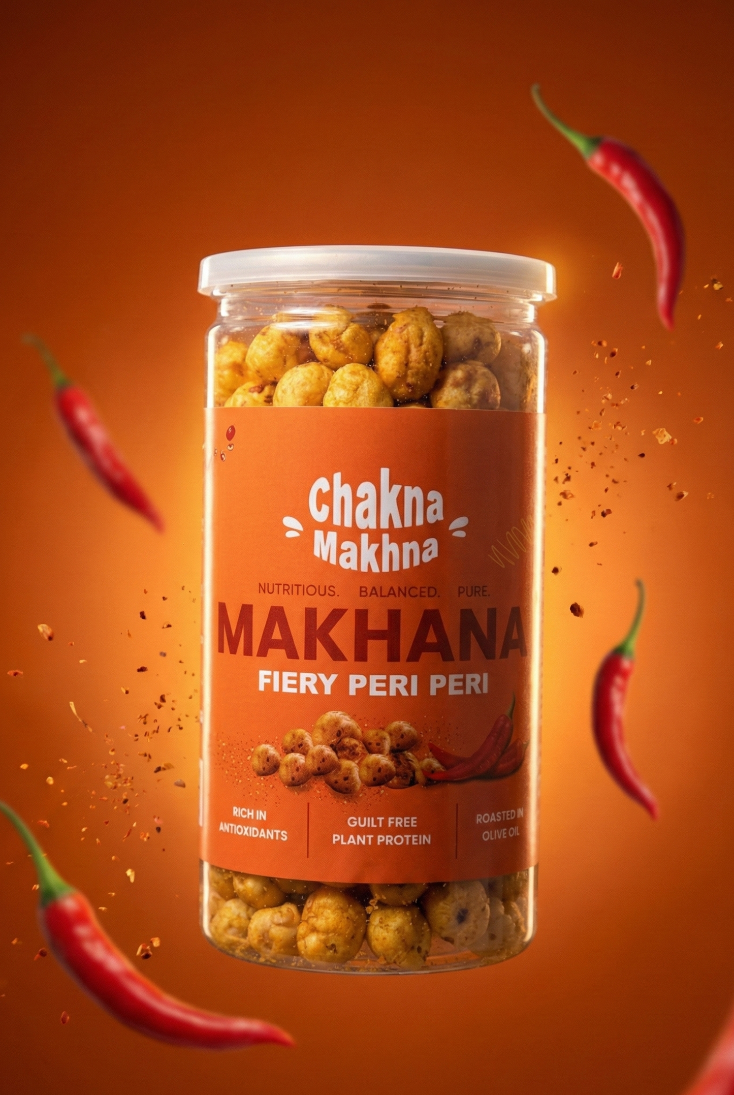 Peri Peri makhana snack — healthy fox nuts by Chakna Makhna India