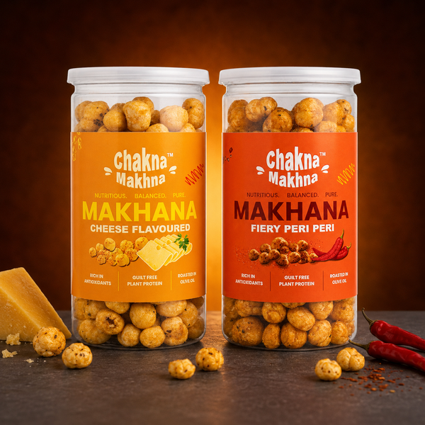 CHAKNA MAKHNA - Combo of 2 - Cheese  & Peri Peri Makhana - 160g